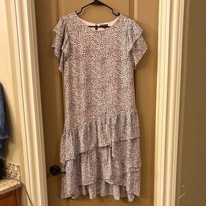 Who What Wear Asymmetrical Ruffle Dress in Black and White